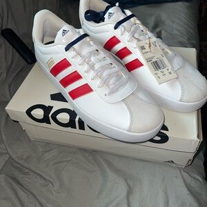 Adidas VL Court 3.0 White with Red Accents